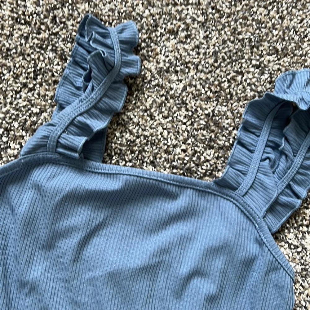 Blue Ruffle Tank - Picture 2 of 3